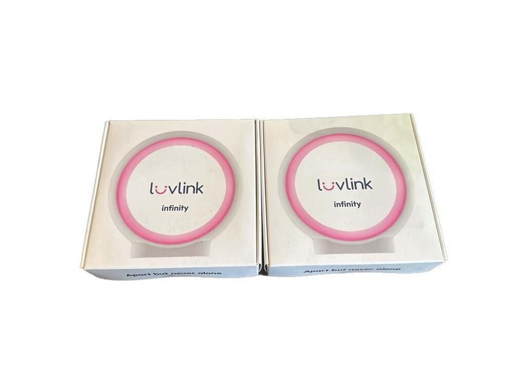 SET OF 2 LUVLINK INFINITY FRIENDSHIP LAMPS - WHITE - NEW SEALED